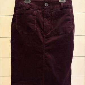 Anthropologie Deep Burgundy Pencil Skirt